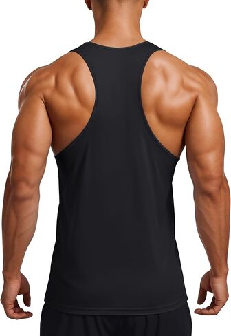MAGCOMSEN Men's UPF 80+ Tank Tops Y Back Quick Dry Gym Workout Running Athletic Muscle Sleeveless Shirts in Saudi Arabia