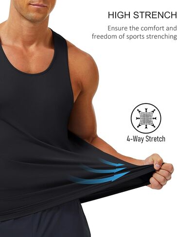 MAGCOMSEN Men's UPF 80+ Tank Tops Y Back Quick Dry Gym Workout Running Athletic Muscle Sleeveless Shirts in Saudi Arabia