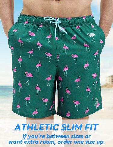 Mens Swim Trunks with Compression Liner 8 inch Quick-Dry Lightweight 2 in 1 Board Shorts 4-Way Stretch UPF 50+ in Saudi Arabia