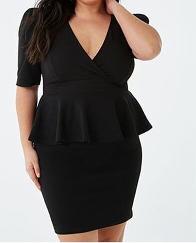 Plus Size 2 Piece Peplum Dress Outfits for Women Sexy Party Cocktail Bodycon Dresses Sets Skirts Suits Sets in Saudi Arabia