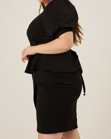 Plus Size 2 Piece Peplum Dress Outfits for Women Sexy Party Cocktail Bodycon Dresses Sets Skirts Suits Sets in Saudi Arabia