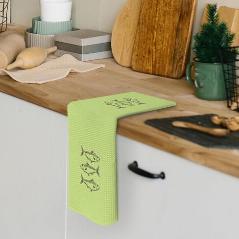 Sardines Blue Fish Linen Kitchen Dish Towels 16x24 Inch, Natural Fish Gifts for Fishing Lovers, Coastal Beach House Lake House Decorative Hand Towels Tea Towels for Kitchen Home in Saudi Arabia