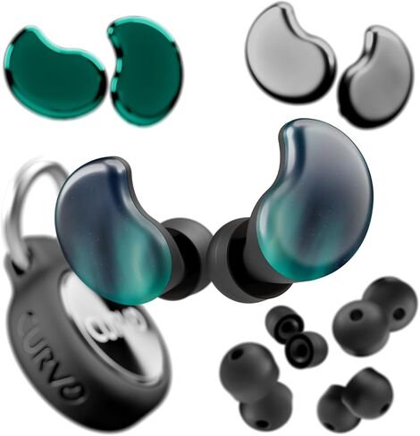 curvd cliq سدادات الأذن مع أغطية قابلة للتبديل ، تخفيض ضوضاء أنيقة للحفلات الموسيقية ، حساسية الضوضاء والمزيد. ألوان وأنماط قابلة للتخصيص ، مقابس أذن قابلة لإعادة الاستخدام مع علبة سفر الألمنيوم و 5 أحجام طرف in Kuwait