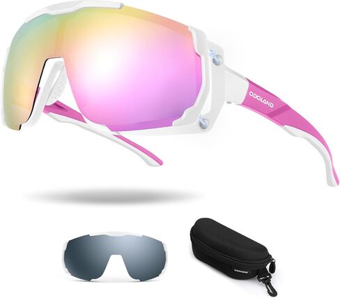 نظارات شمسية Odoland لركوب الدراجات، عدسات مغناطيسية UV400 نظارات شمسية رياضية مستقطبة للبيسبول MTB الجري البيسبول للرجال والنساء in Kuwait