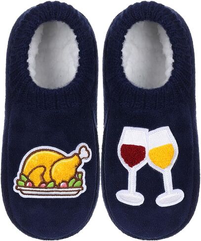 Zyzx Funny Slipper Scleps with Grippers Winter Winter Warm Slippers Slippers Cute Non Slip Hous in Kuwait
