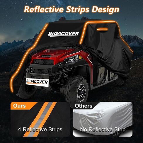غطاء UTV 2 مقاعد لـ CAN AM Maverick X3/Yamaha YXZ 1000R/RZR Pro XP مع شرائح عاكسة للرياح الثقيلة جميعها مقاومة للماء جنبًا إلى جنب in Kuwait