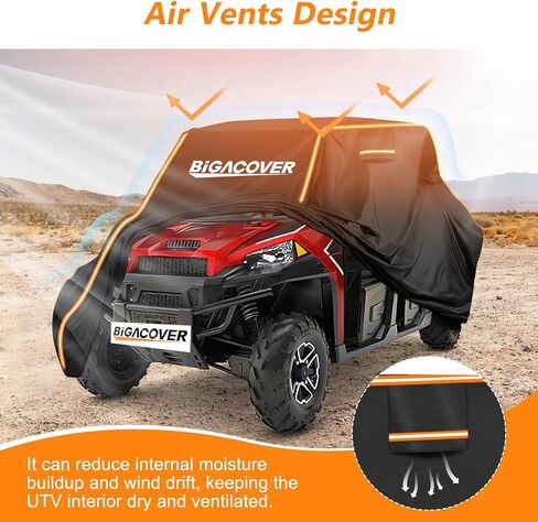 غطاء UTV 2 مقاعد لـ CAN AM Maverick X3/Yamaha YXZ 1000R/RZR Pro XP مع شرائح عاكسة للرياح الثقيلة جميعها مقاومة للماء جنبًا إلى جنب in Kuwait