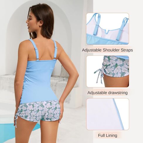 American Trends Womens Tankini Swimsuits for Women 2025 Tummy Control Bathing Suits Two Piece Swimwear Tank Top with Short in Saudi Arabia