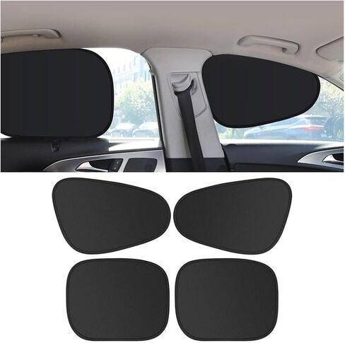 Car Window Shade for Baby, 4PCS Vehicle Window Sunshade Blocker, Glare Shield UV Rays Automotive Side Window Screen Protection Covers Accessories, Universal for SUV, Sedan, Truck(Front & Back) in Kuwait