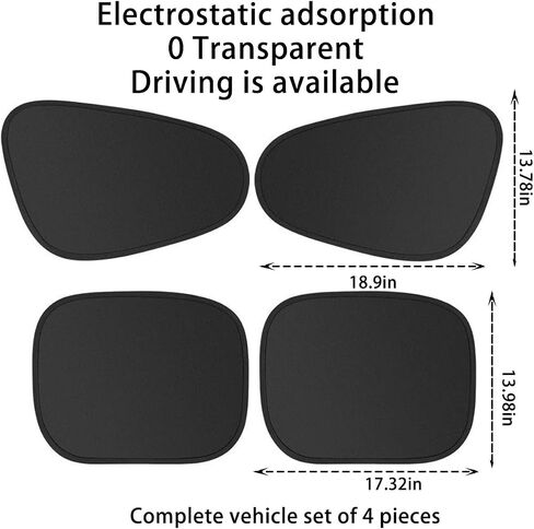Car Window Shade for Baby, 4PCS Vehicle Window Sunshade Blocker, Glare Shield UV Rays Automotive Side Window Screen Protection Covers Accessories, Universal for SUV, Sedan, Truck(Front & Back) in Kuwait