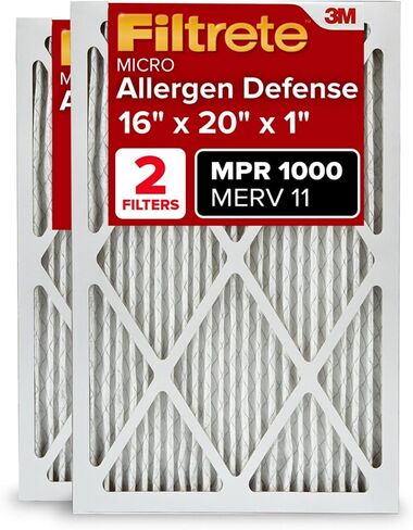 Filtrete 16x20x1 Air Filter, MPR 1000, MERV 11, Micro Allergen Defense 3-Month Pleated 1-Inch Air Filters, 2 Filters in Kuwait