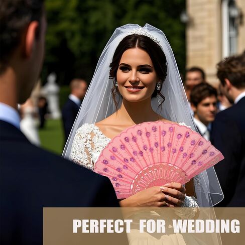 QIRMIZI 8 Pcs Festival and Wedding Fans – Handheld Spanish Hand Fans for Women – Foldable Bulk for Parties, Church, Dancing, Music Festivals, Carnivals, EDM Events Decor,Mixed in Kuwait