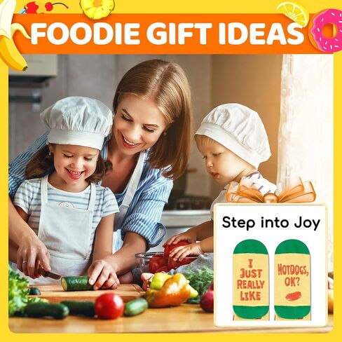 HAPPYPOP Funny Food Socks for Kids - Hot Dog Steak Gifts for Boys Girls, Steak Hotdog Socks, 7-9 Years Old in Saudi Arabia