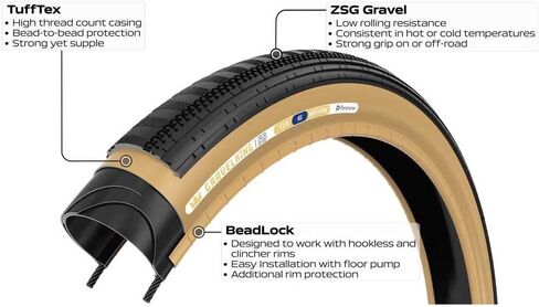 إطار Panaracer GravelKing SS - 650b x 38/27.5 x 1.50، بدون أنبوب، قابل للطي، أسود/بني in Saudi Arabia