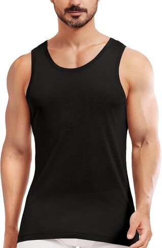 Men's Silk Tank Tops Sleeveless Pure Silk Undershirt Super Absorbent and Breathable in Saudi Arabia