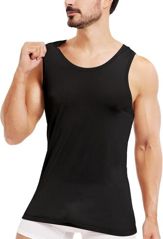 Men's Silk Tank Tops Sleeveless Pure Silk Undershirt Super Absorbent and Breathable in Saudi Arabia