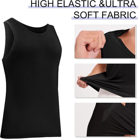 Men's Silk Tank Tops Sleeveless Pure Silk Undershirt Super Absorbent and Breathable in Saudi Arabia