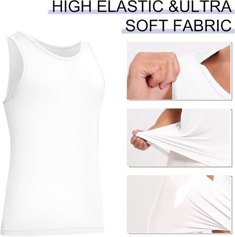 Men's Silk Tank Tops Sleeveless Pure Silk Undershirt Super Absorbent and Breathable in Saudi Arabia