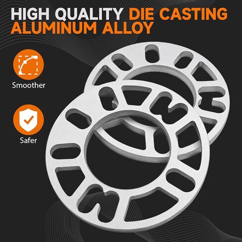 4 Pack Universal Wheel Spacers, 0.39" (10 mm) Thick Die Cast Replacement Wheel Spacer for 4 & 5 Lugs Wheels/Rims, Aluminum Wheel Accessories Parts, Fits 98 to 120mm Multiple Bolts Pattern in Kuwait