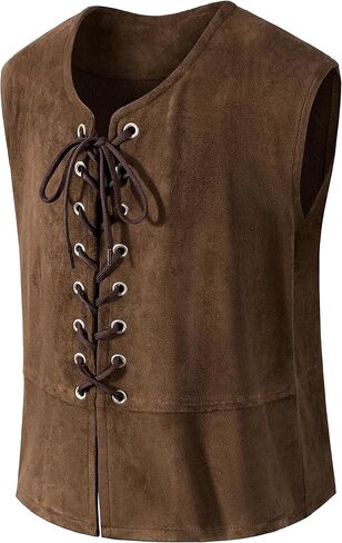 Kids Pirate Renaissance Vest for Boys Costumes Medieval Viking Steampunk Gothic Waistcoat Halloween Cosplay in Saudi Arabia