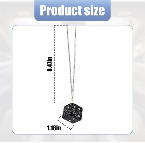 Bling Car Rear View Mirror Pendant, Creative Rhinestone Vehicle Hanging Dice Charms with Dots, Diamond Automotive Interior Rearview Swinging Ornament Accessories, Universal Fit (Pink) in Saudi Arabia
