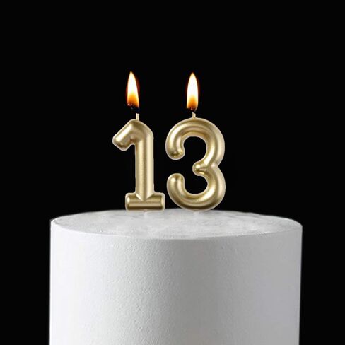 2.35 Inch Gold 13 & 31 Birthday Candles, 3D Diamond Number 13th & 31st Cake Topper for Boys Girls Birthday Party Decorations Theme Party in Saudi Arabia
