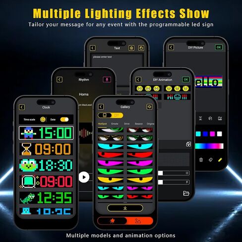 LED Eyes Light for Car Windshield, Smart Dynamic Colorful Devil Eye Lights with Remote&APP Control for Windows of Cars, SUVs and Small Medium Trucks, Flexible LED Display Screen Panel, 35.4inx7.6in in Saudi Arabia
