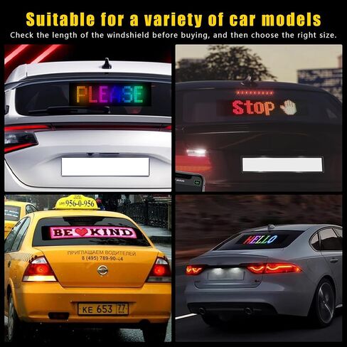 LED Eyes Light for Car Windshield, Smart Dynamic Colorful Devil Eye Lights with Remote&APP Control for Windows of Cars, SUVs and Small Medium Trucks, Flexible LED Display Screen Panel, 35.4inx7.6in in Saudi Arabia