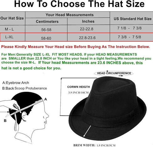 2 Pack Manhattan Fedora Hat for Men Gangster Trilby Vintage Felt Hat in Kuwait
