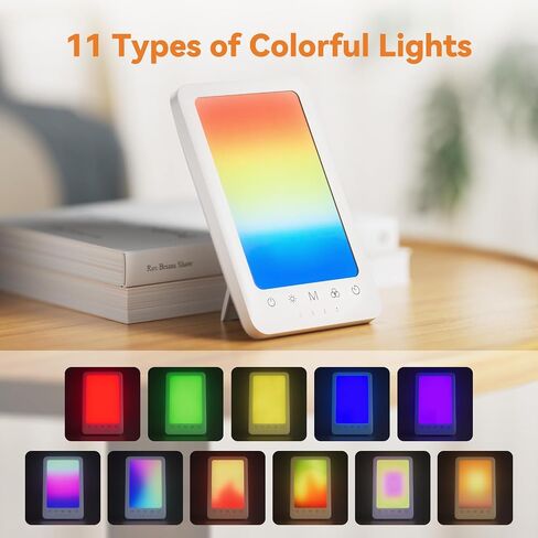 LASTAR Light Therapy Lamp, 10000 Lux Sun Therapy Light with 4 Color Temperature & 11 Colored Lights, Portable Sunlight Lamp with Adjustable Brightness/Timer/Memory in Kuwait
