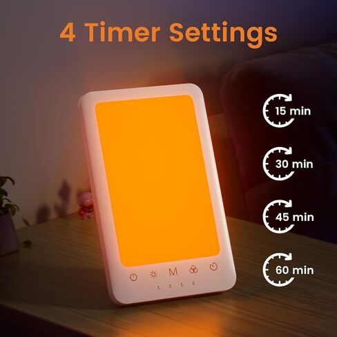 LASTAR Light Therapy Lamp, 10000 Lux Sun Therapy Light with 4 Color Temperature & 11 Colored Lights, Portable Sunlight Lamp with Adjustable Brightness/Timer/Memory in Kuwait