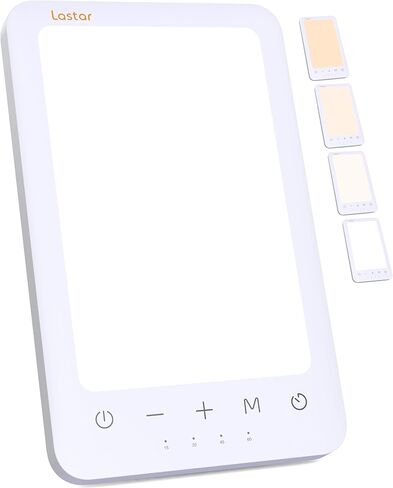 LASTAR Light Therapy Lamp, 10000 Lux Sun Therapy Light with 4 Color Temperature & 11 Colored Lights, Portable Sunlight Lamp with Adjustable Brightness/Timer/Memory in Kuwait