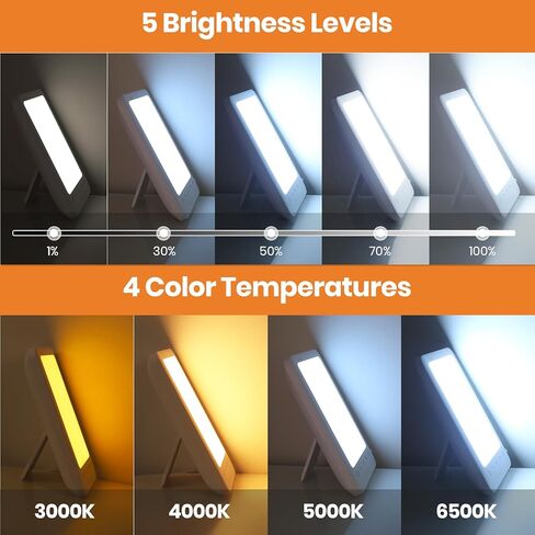LASTAR Light Therapy Lamp, 10000 Lux Sun Therapy Light with 4 Color Temperature & 11 Colored Lights, Portable Sunlight Lamp with Adjustable Brightness/Timer/Memory in Kuwait