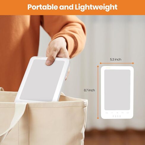 LASTAR Light Therapy Lamp, 10000 Lux Sun Therapy Light with 4 Color Temperature & 11 Colored Lights, Portable Sunlight Lamp with Adjustable Brightness/Timer/Memory in Kuwait