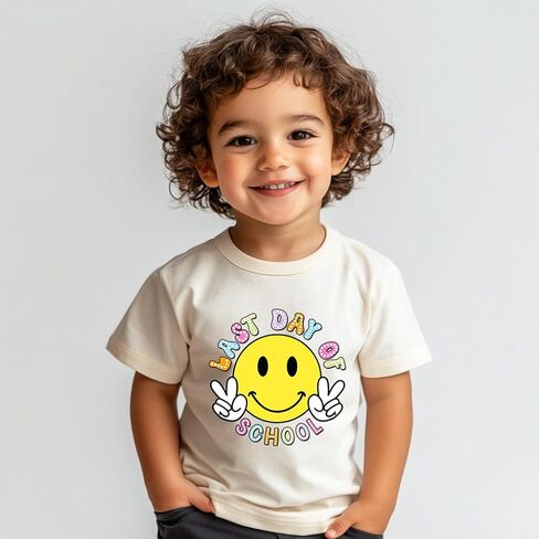 Last Day of School Shirt for Kids 2-8T, Fun & Colorful Prints, Short Sleeve T-Shirt for Boys & Girls for Summer in Saudi Arabia