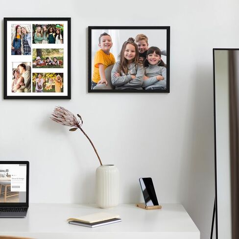 TWING 4 Pack 11x14 Picture Frame with 2 Mat, Black 11x14 Frames Display Pictures 8x10 with 1-Hole Mat, 4x6 with 5-Hole Mat or 11x14 without Mat, Wall Hanging Photo Frame in Kuwait