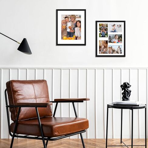 TWING 4 Pack 11x14 Picture Frame with 2 Mat, Black 11x14 Frames Display Pictures 8x10 with 1-Hole Mat, 4x6 with 5-Hole Mat or 11x14 without Mat, Wall Hanging Photo Frame in Kuwait