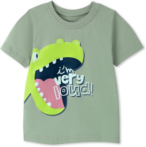 HILEELANG Toddler Boy Short Sleeve Tee Shirts Summer Cotton Casual Graphic Crewneck Tshirt Packs in Saudi Arabia