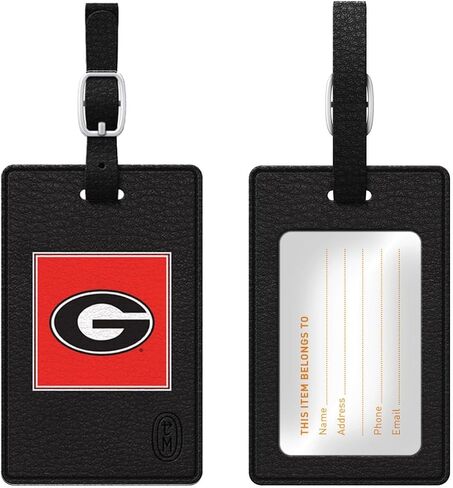 OTM Essentials University of Georgia Faux Leather Luggage Tag, Durable Travel Accessories with Adjustable Strap and ID Card, Classic in Saudi Arabia