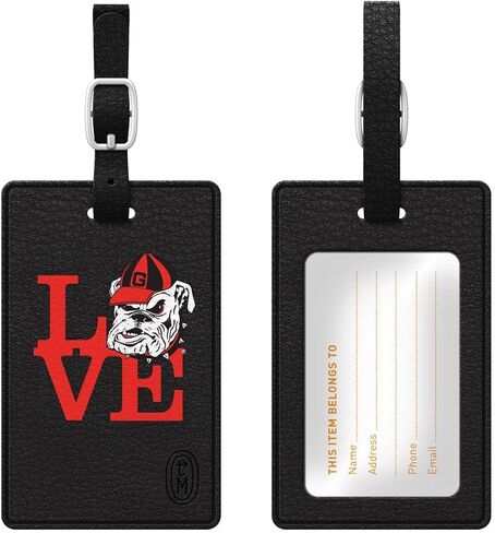 OTM Essentials University of Georgia Faux Leather Luggage Tag, Durable Travel Accessories with Adjustable Strap and ID Card, Classic in Saudi Arabia