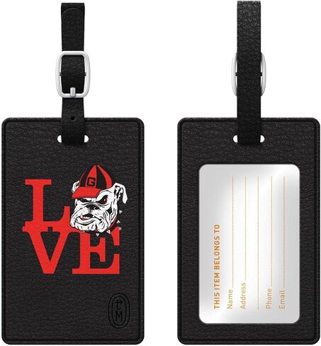 OTM Essentials University of Georgia Faux Leather Luggage Tag, Durable Travel Accessories with Adjustable Strap and ID Card, Classic in Saudi Arabia