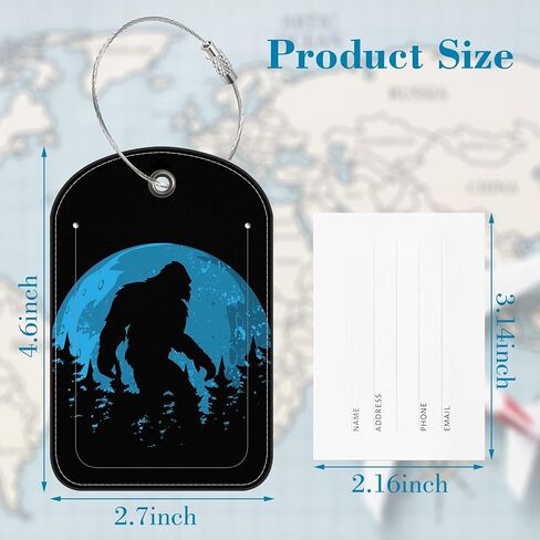 Black Cat Sky Leather Luggage Tag for Suitcase 2 Pack Luggage Tag with Privacy Name ID Label and Stainless Steel Loop for Travel Bag Suitcase in Kuwait