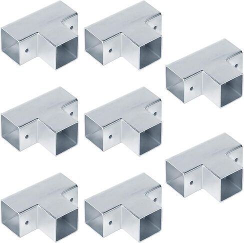 8PCS 1-1/2" X 1-1/2" Slip Square Tube Coupler, Straight Line Square Tube Connector Chain Fence Guardrail Rail Clamp, Galvanized Steel, 1.5mm Thickness in Saudi Arabia