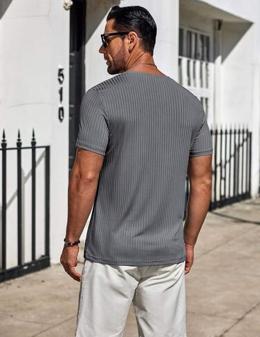 COOFANDY Mens T-Shirts Short Sleeve Plain Tshirts Casual Crew Neck Basic T Shirt Soft Cooling Fitted Stretch Tee Shirts in Saudi Arabia