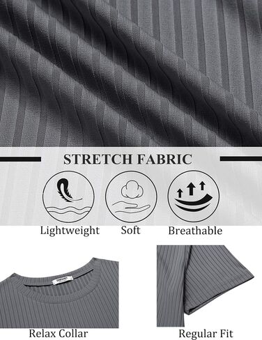 COOFANDY Mens T-Shirts Short Sleeve Plain Tshirts Casual Crew Neck Basic T Shirt Soft Cooling Fitted Stretch Tee Shirts in Saudi Arabia