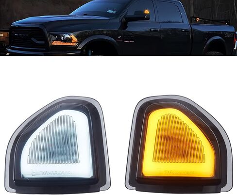 Ram Mirror Lights Turn Signal & White Daytime Running Light Assembly Switchback Smoked Lens Compatible With 2010-2021 Dodge Ram 1500,2010-2018 Ram 2500 3500 in Saudi Arabia