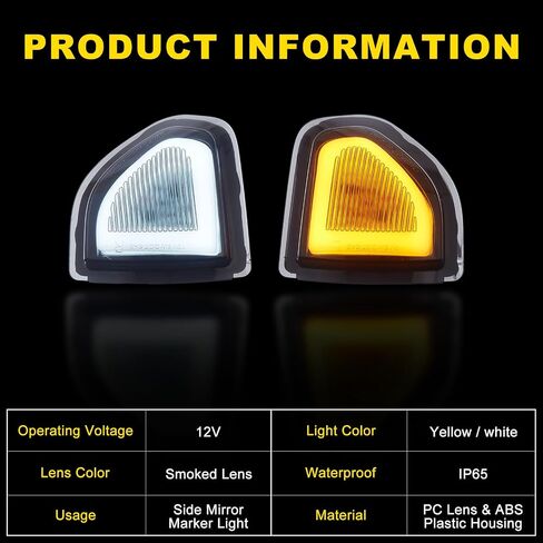 Ram Mirror Lights Turn Signal & White Daytime Running Light Assembly Switchback Smoked Lens Compatible With 2010-2021 Dodge Ram 1500,2010-2018 Ram 2500 3500 in Saudi Arabia