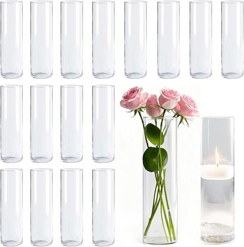 5pcs Glass Vase Cylinder Vases for Centerpieces Small Flower Glass Vases Home Decor Centerpiece Table Clear Flower Vase Decorations for Wedding＆Holiday 4,6,7.5,8,10 Inch Tall in Saudi Arabia