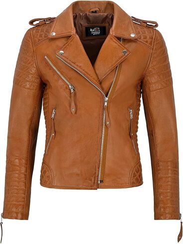 Womens Leather Jacket Classic Biker Style Lambskin Motorcycle Jacket for Ladies in Saudi Arabia