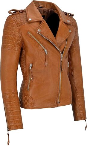 Womens Leather Jacket Classic Biker Style Lambskin Motorcycle Jacket for Ladies in Saudi Arabia